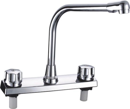 ABS Kitchen Plastic Faucet Mixer with Two Handle (JY-1026) with Chrome Finish
