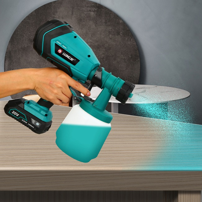 Liangye Rechargeable Battery Power Tools 18V Airless Portable HVLP Paint Spray Gun
