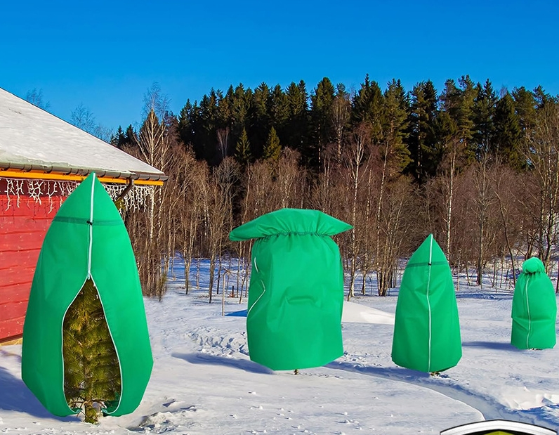 Covers Freeze Protection Winter Frost Protection Bags for Outdoor Plants with Drawstring, Reusable Anti-Freeze Cloth for Garden & Potted Plants