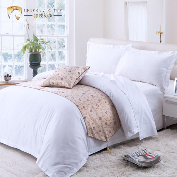 100% Cotton Queen Size 250tc Plain White Bedding Set