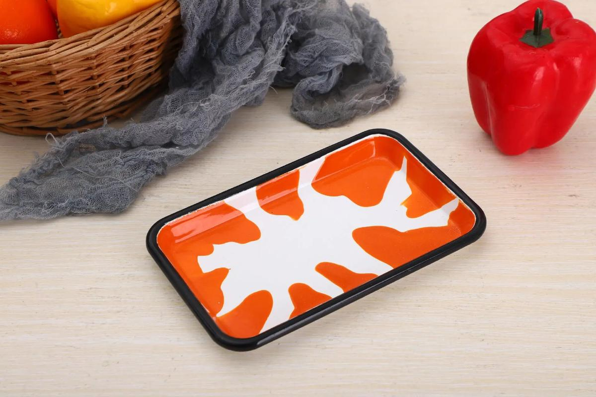Wholesale Restaurant Food Serving Enamel Rectangular Tray