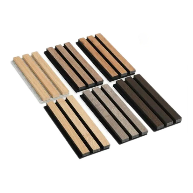 Luxury New Style Wooden Slat Panel Acoustic Soundproof Wall Panels Sound Absorbing Polyester Indoor Wood Wall Panels