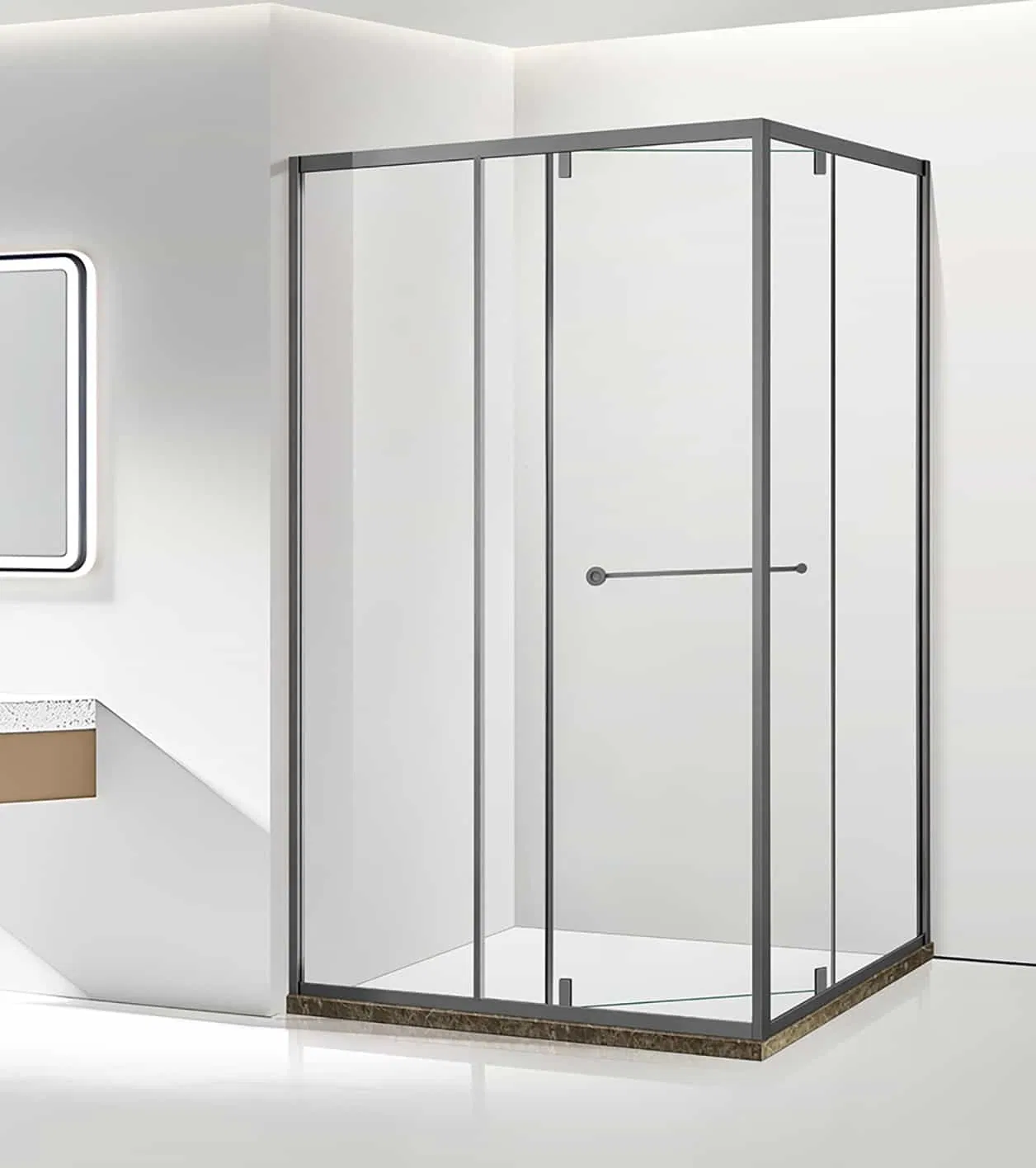 Mobile Slippery Tempered Glass Shower Door with Shatter-Resistant