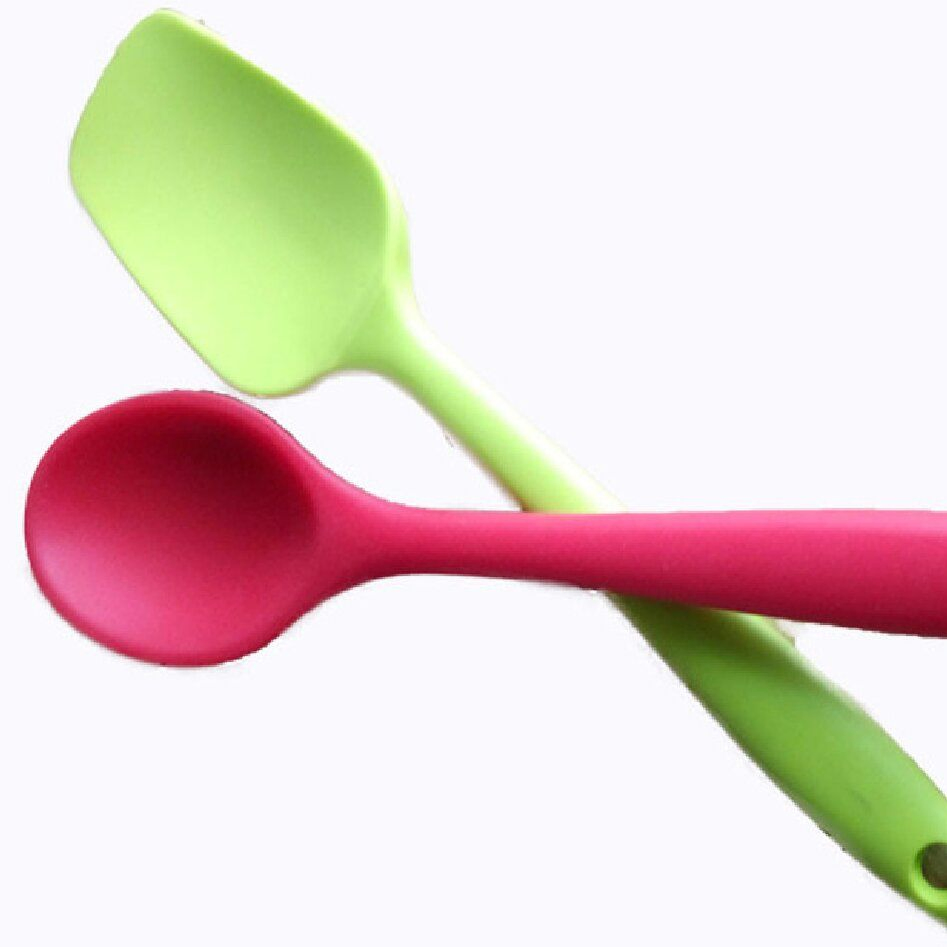 Food Grade Kitchenware Easy Clean Silicone Baby Soup Rice Salad Spoon