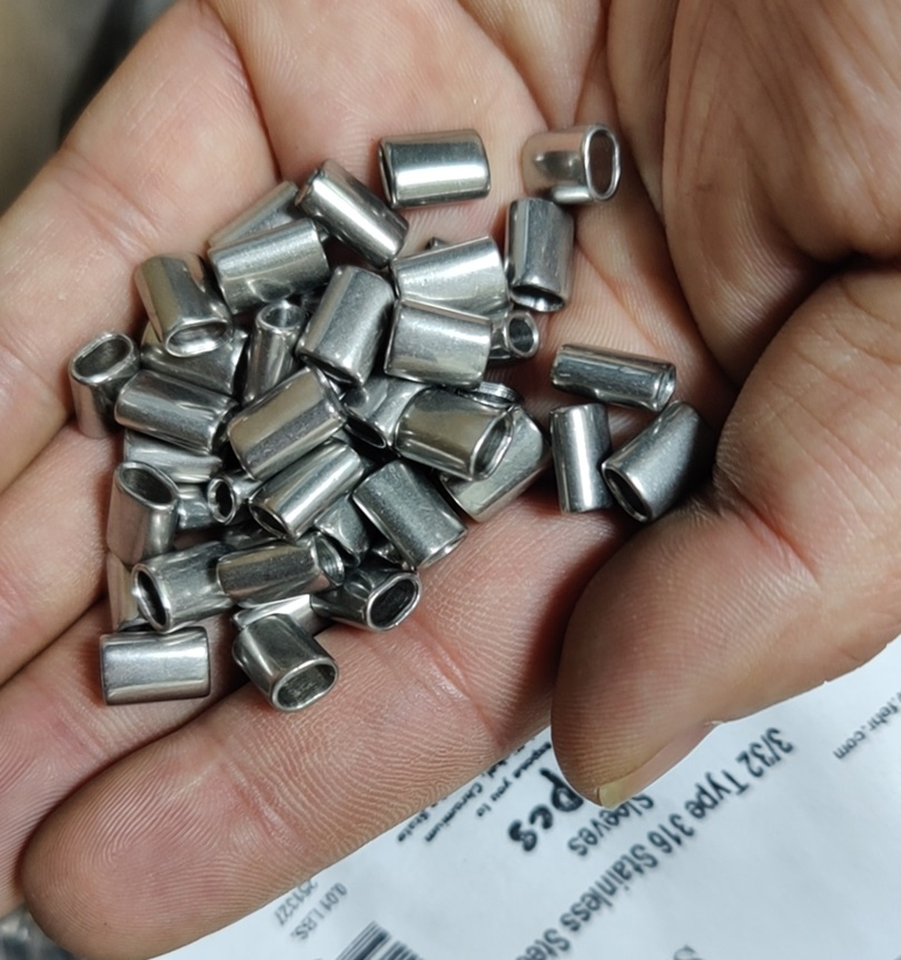 Premium Black Stainless Steel Crimping Oval Sleeves for 1/8 Wire Rope