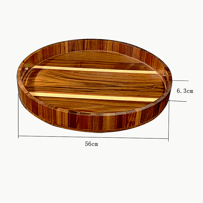Round High Quality Walnut Food Serving Tray