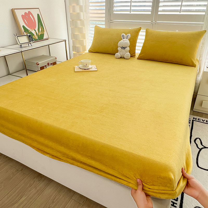 Warm Fleece Custom Soft Breathable Bedding High Quality Velvet Fitted Sheet