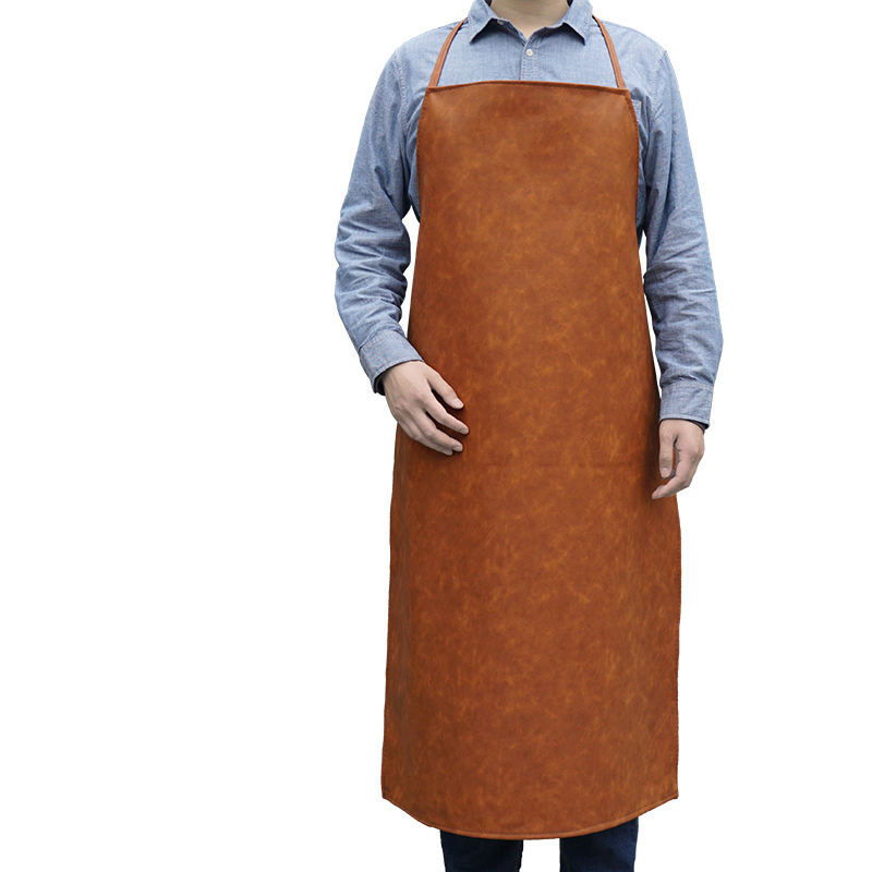 Custom Coffee Shop Chef Restaurant Work Tool Bib Leather Garden BBQ Uniform Plain Cotton Barber Leather Aprons