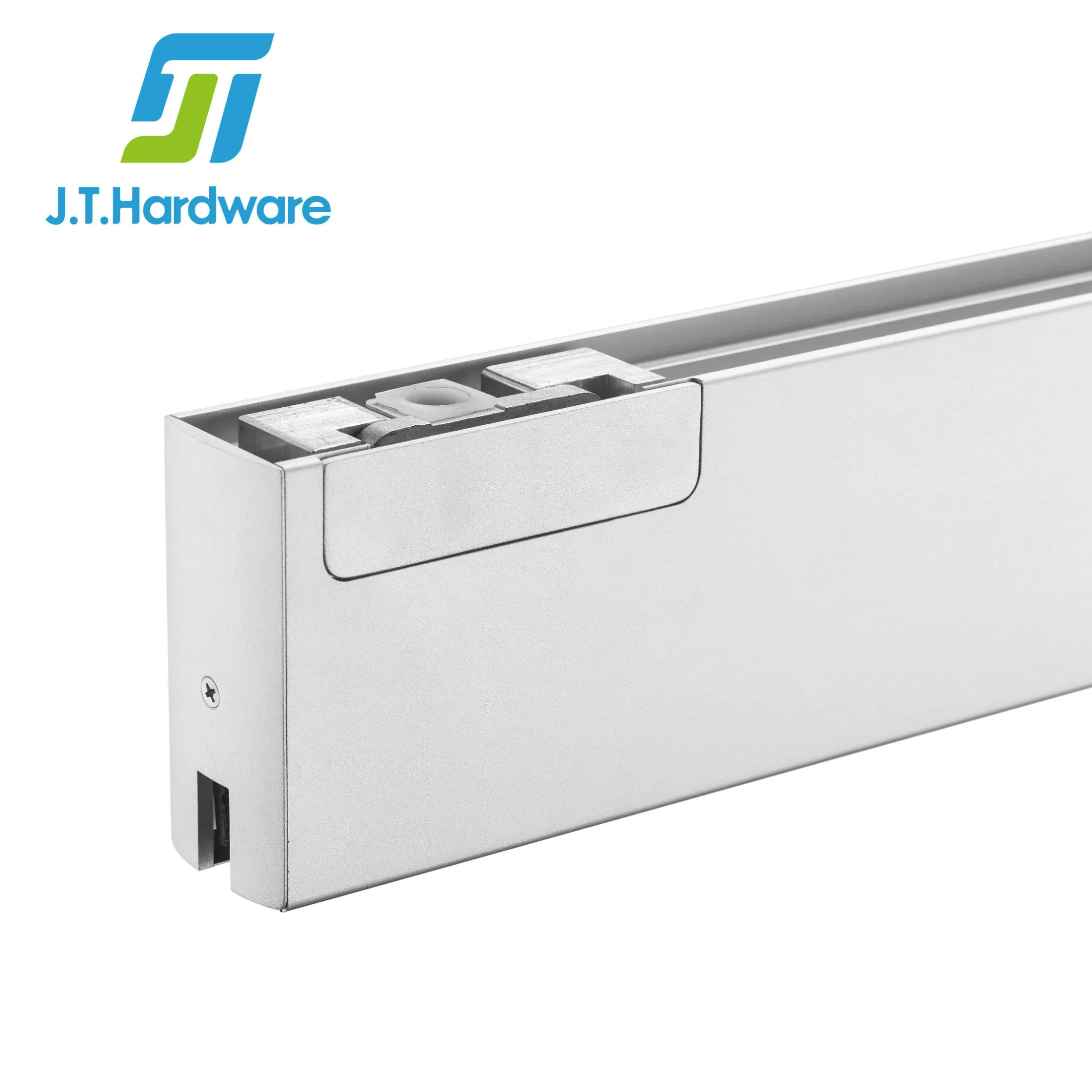 Window Hardware Heavy Duty Customized Aluminium Sidelite Panel Full Bottom Low Profile Patch Fittings Hydraulic Glass Door Rail with Lock
