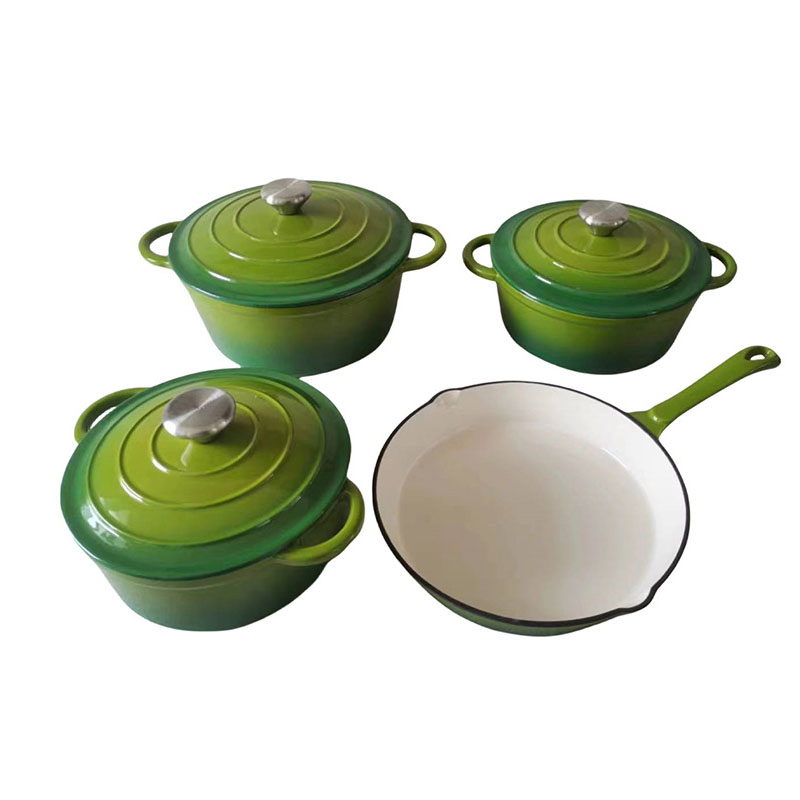 Чугунная сковорода 25 см с эмалированным антипригарным покрытием