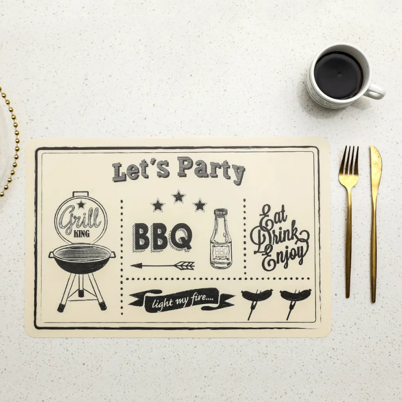 Stylish PP Placemat Washable Table Mat with Unique Printed Designs