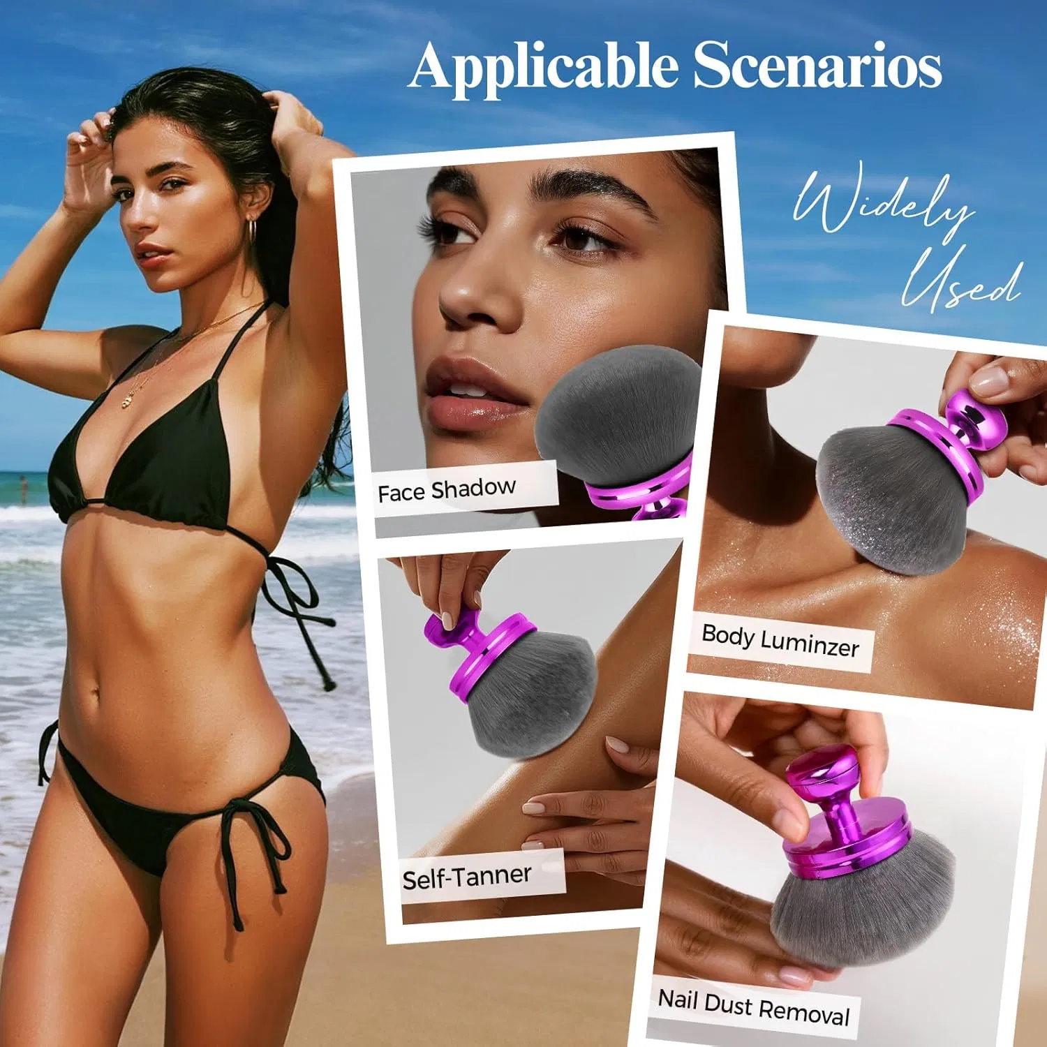 Wholesale Extra Large Self Tanner Body Bronzer Soft Applicator Cosmetic Brush
