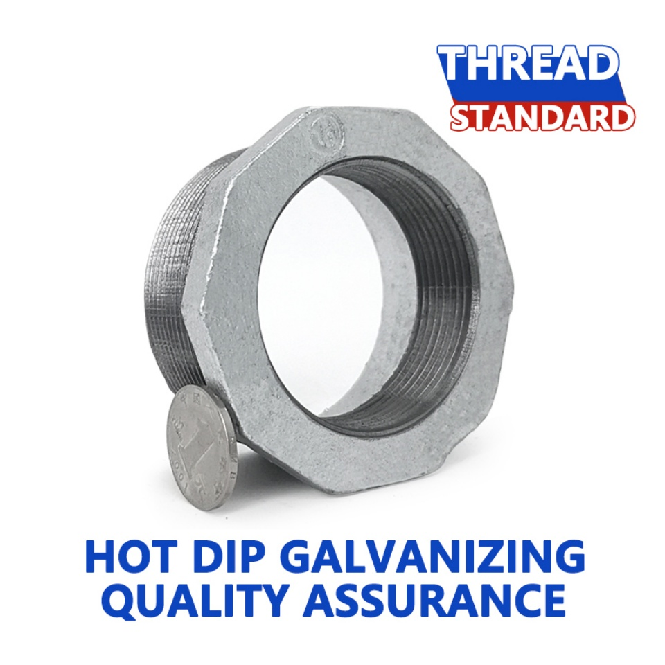 Factory Wholesale Malleable Iron Pipe Fittings Hot DIP Galvanized 3'' Bushing