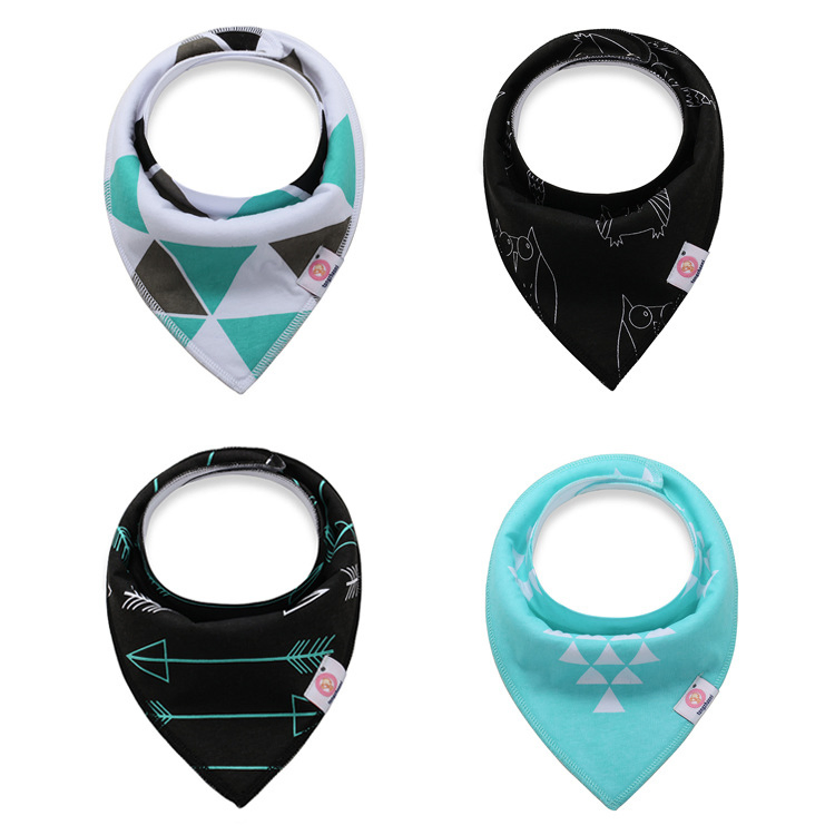 Soft Natural Cotton Drooling Triangle Custom Baby Bandana Newborn Infant Drool Bib