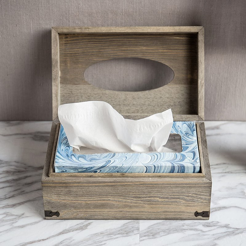 Luxury Design Natural Wood Tissue Box with Cover