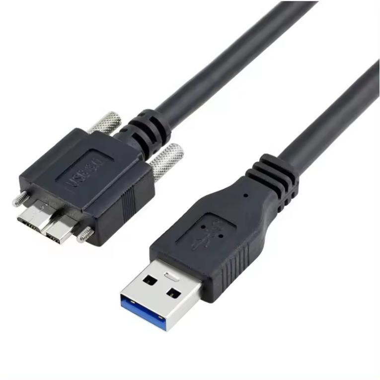 USB 3.0 a Male to Micro B Male Camera Link Cable with Screw Lock