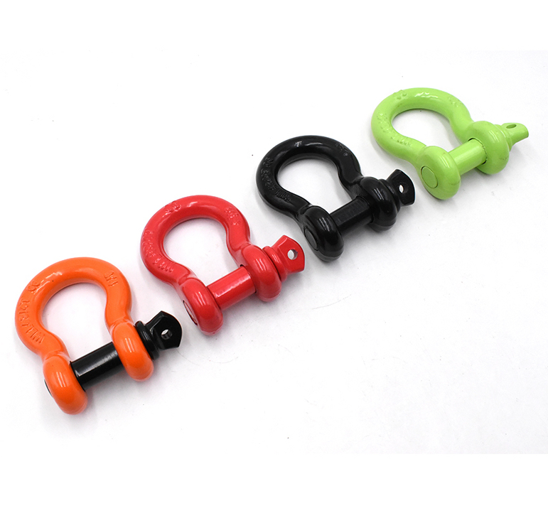 Color Painted 4.75t Screw Pin Bow Shackle