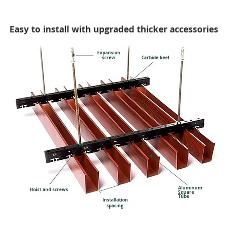 Modern Design Fireproof & Waterproof Aluminum Baffle Ceiling Tiles for High-Traffic Areas Grid Shape Made Aluminum Alloy Metal