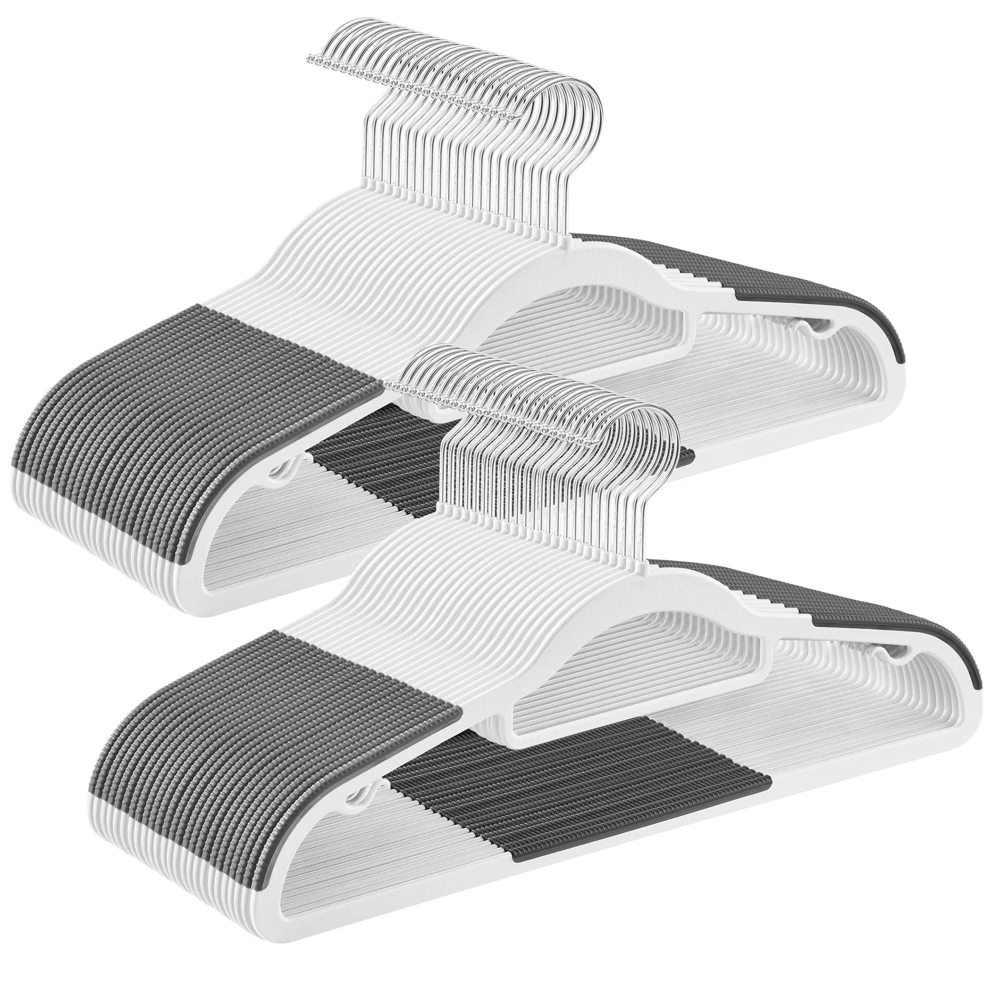 30 Pack Coat Heavy-Duty Plastic Clothes Hangers Non-Slip Design Space-Saving 360 Swivel