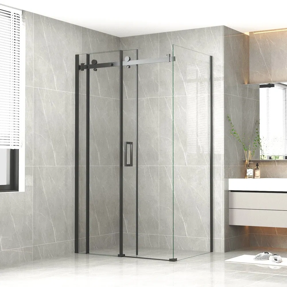 Customized 8mm Tempered Glass Rectangular Single Sliding Door Shower Enclosure 120X90