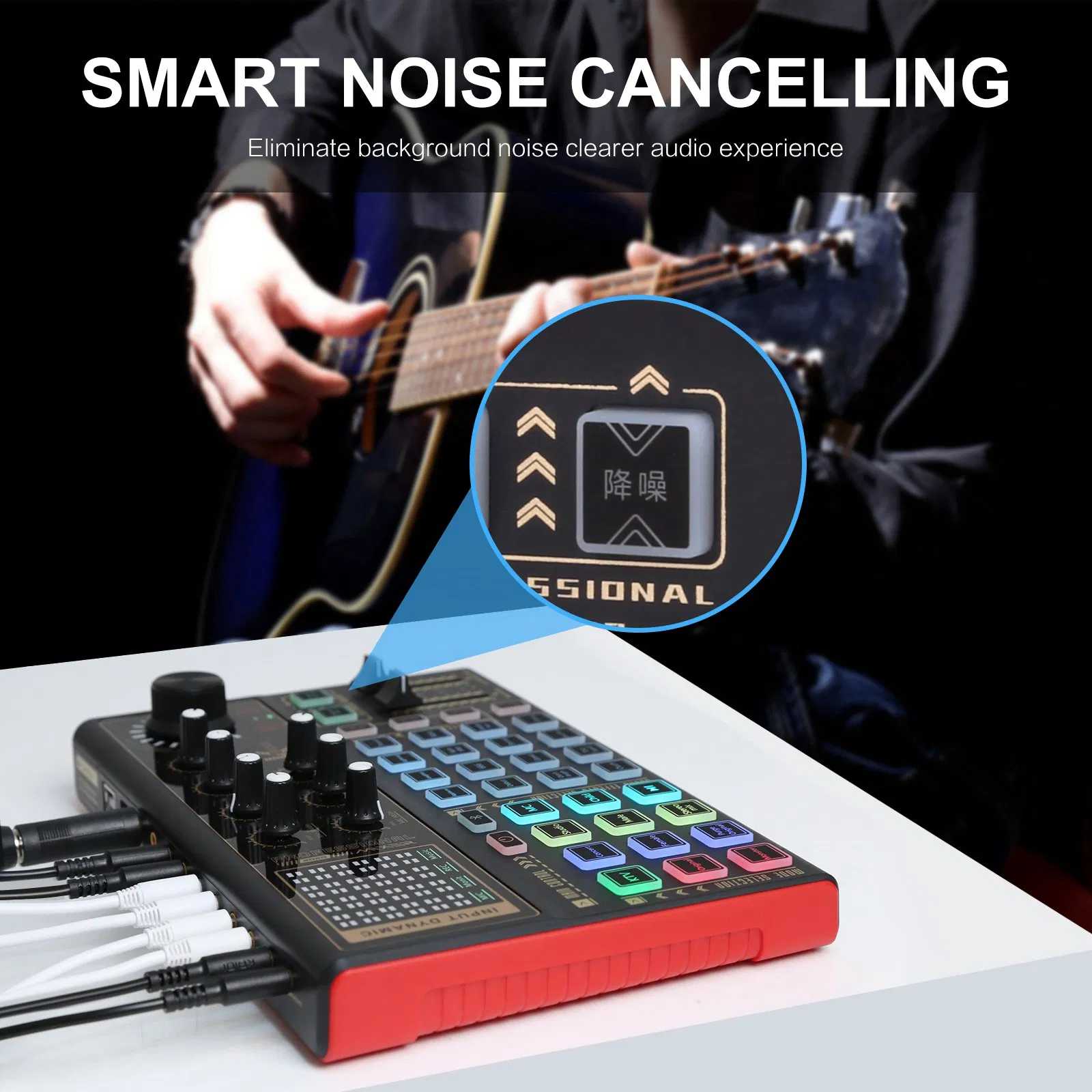 Puluz PU625b OTG Lossless Digital Sound Card Smart Noise Cancelling Bluetooth Mixer for Live