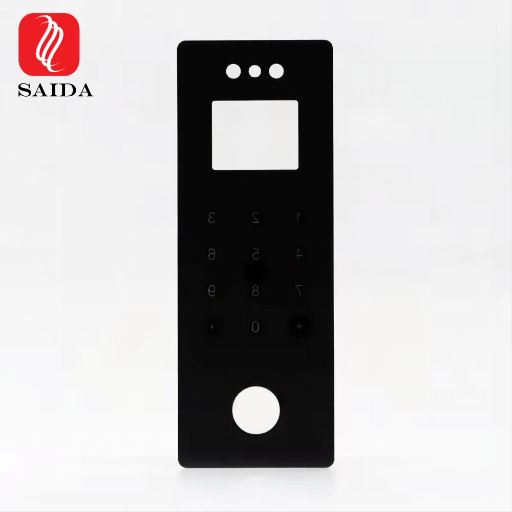 Customized Anti Fingerprint Tempered Cover Glass for Face Recognition Smart Door Lock with Screen Printing