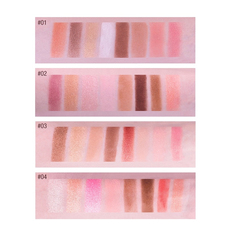 OEM Customized Makeup Eyeshadow Palette Pearly Matte Six-Color Eyeshadow + Blush Sunset Makeup Palette