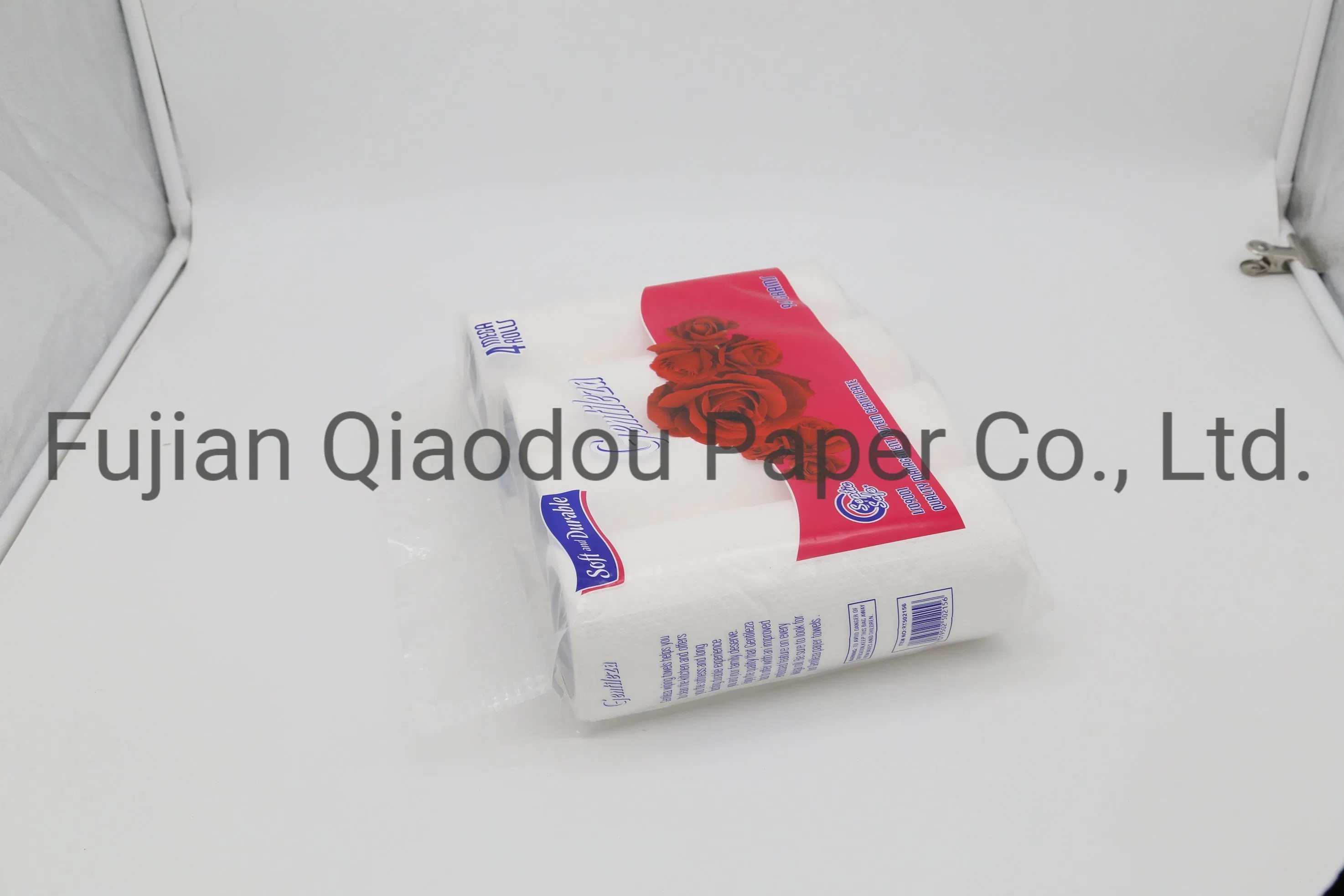 Soft Comfortable Eco-Friendly 2 Ply Four Rolls Embossed Kitchen Paper