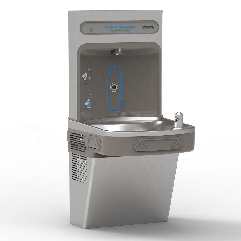 Stainless Steel Water Cooler/Wall Mounted Cold Water Dispenser with Bottle Filler, Bottle Filling Station