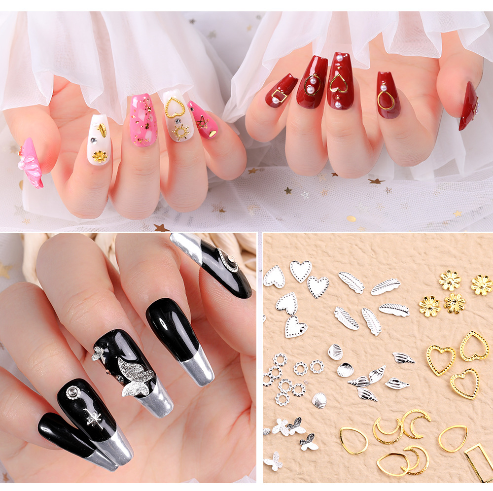 2024 Wholesale Popular 36-Box Metal Nail Decorations