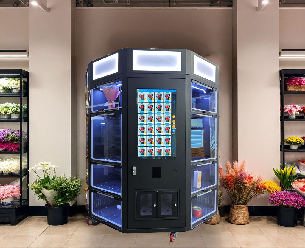 Weimi 2025 Hot Sale Smart Cooling Locker Vending Machine Fresh Bouquets Flowers Vending Machine with Refrigerator Humidifier