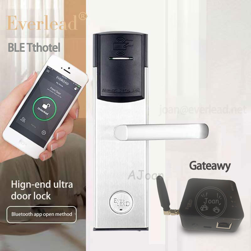 Electronic RFID Smart ANSI Mortise 304 Stainless Steel Encoder BLE Gateway High Safety Hotel Card Key Door Lock with Electric Key