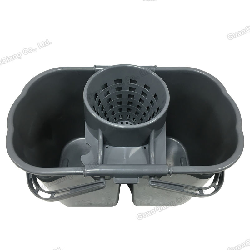 15L Floor Mops Cleaning Floor Bucket Gray Double Mop Bucket Plastic Mop with Bucket