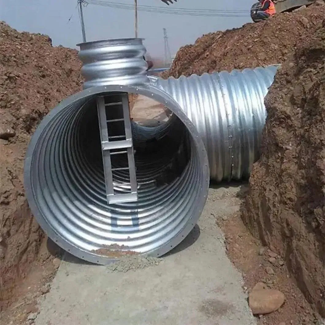 Metal High Quality Multi Plates Assembly Customizable Galvanized Large Diameter Corrugated Steel Pipe