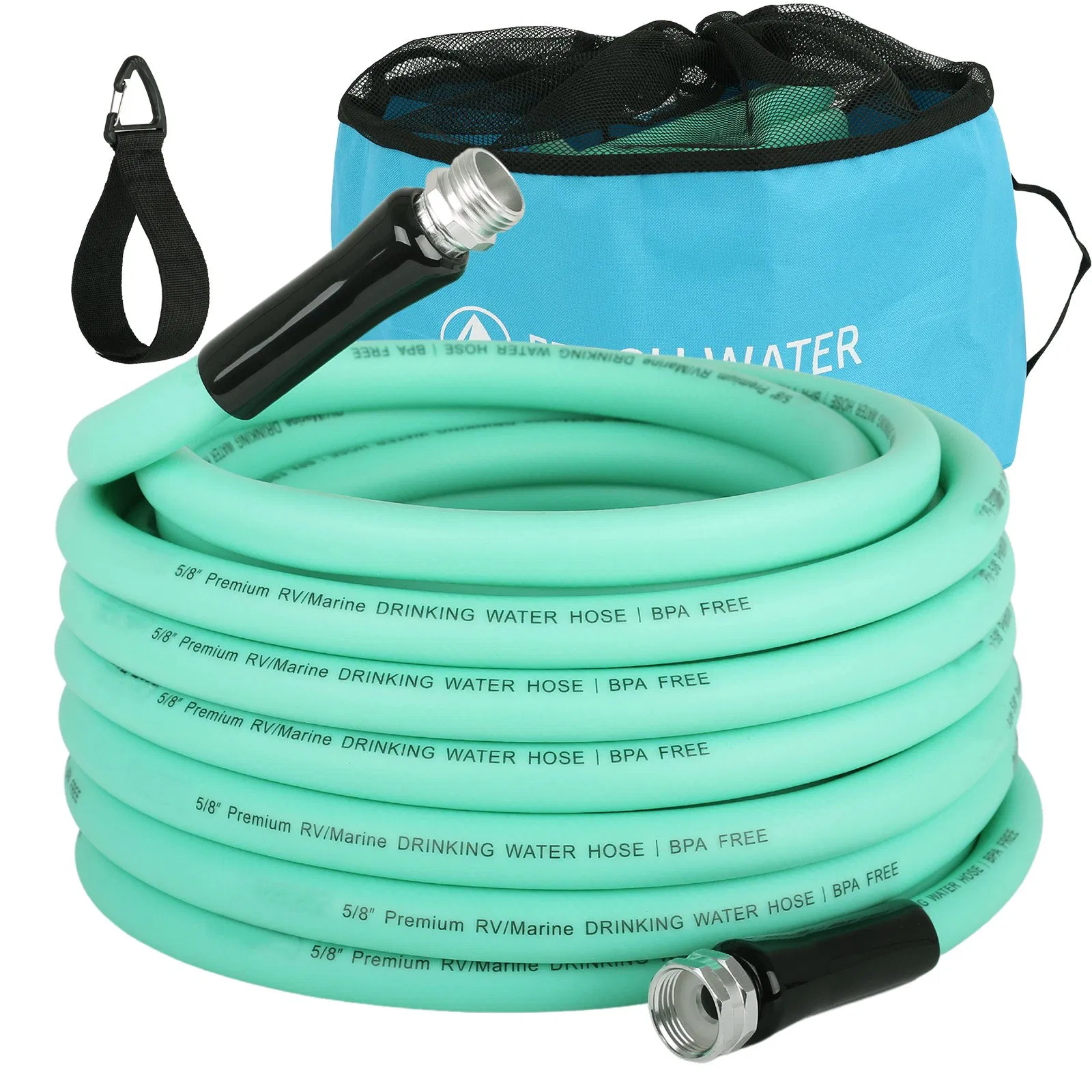 Factory Price 50FT RV Water Hose, 5/8" Drinking Water Hose with Aluminum Fittings, Drinking Water Safe for Travel Trailer Camper Marine
