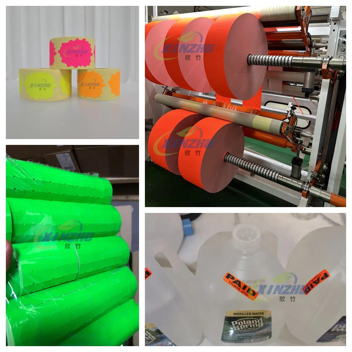 Fluorescent Label Self Adhesive Paper Fluorescent Woodfree Paper Jumbo Roll Label Material