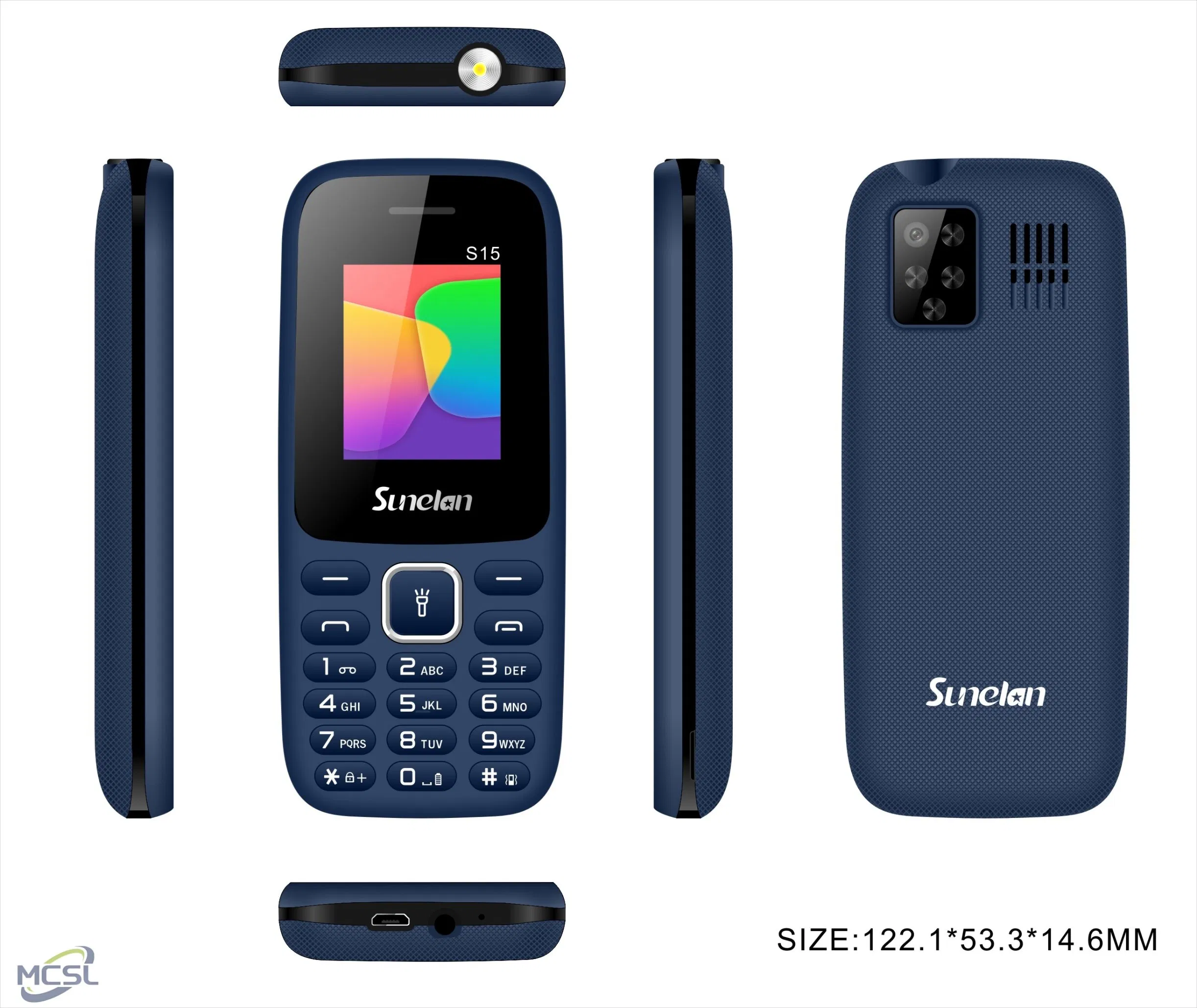 Кнопочный телефон Sunelan S15, 1.8 дюйма, 2 SIM