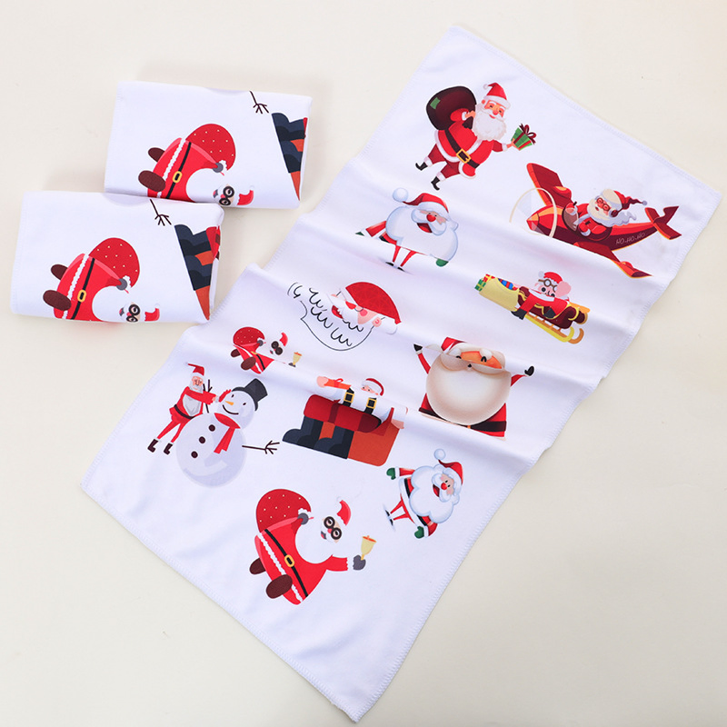 35*75cm Microfiber Cloth Printed Christmas Household Kitchen Cleaning Towel