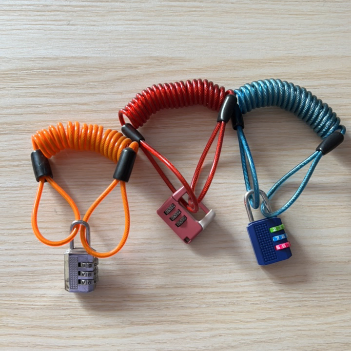 3 Digits Padlock with Cable for Bike Scooter