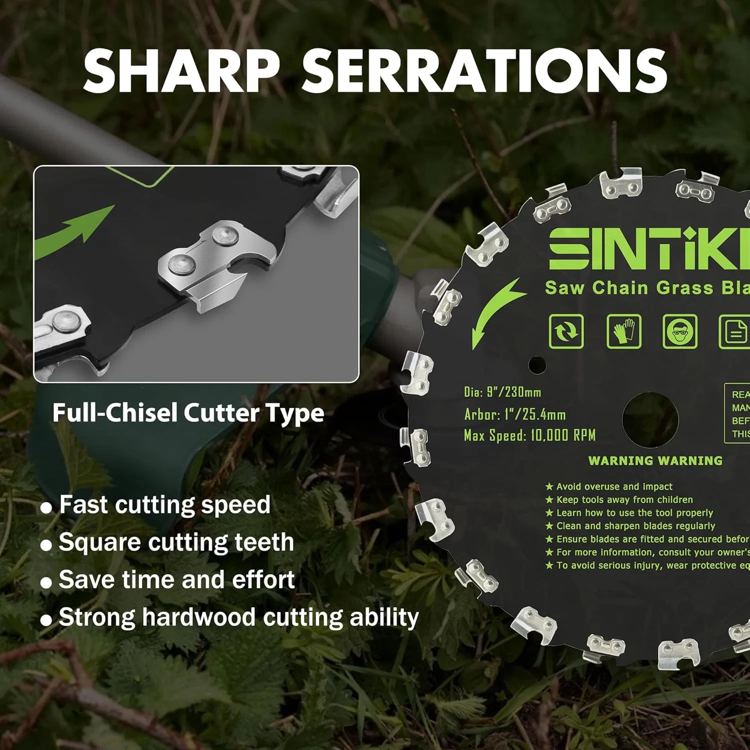 9" Chainsaw Brush Cutter Blades and File Set, 20 Tooth Circular Trimmer Saw Blade for Weedeater, Circular Brush Blade with 7/32" File Trimming Trees, Cutting St