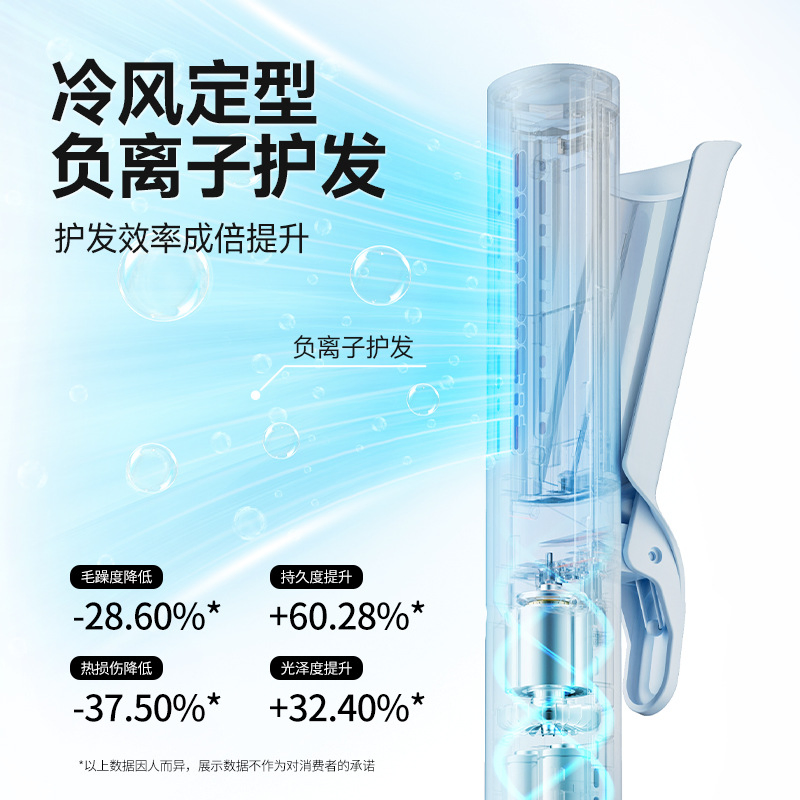 New Cross-Border Three-in-One Cold Air Styling Straight Curl Dual-Purpose Straightening Comb Curved Straightening Splint High Skull Top Fluffy Woman