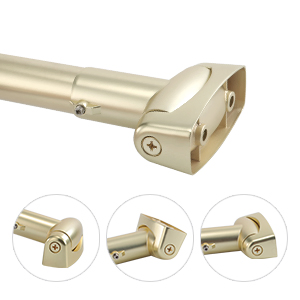 Extendible Extender Tension Stainless Steel Fancy Finial Extendable Shower Curtain Rod