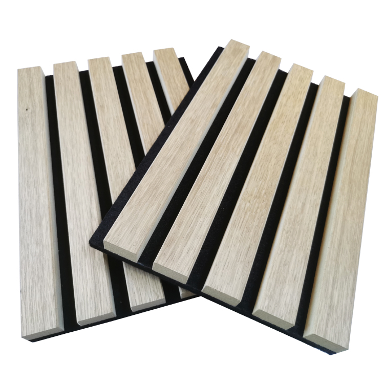 Wall MDF Acoustical Wood Slat Oak Fiber Panel Decoration Polyester Felt Acoustic Panels