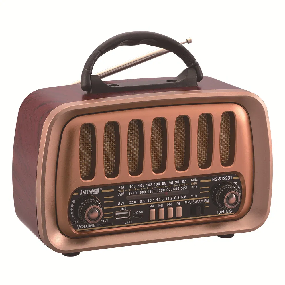 Ретро радио NS-8129BT с Bluetooth, деревянный корпус
