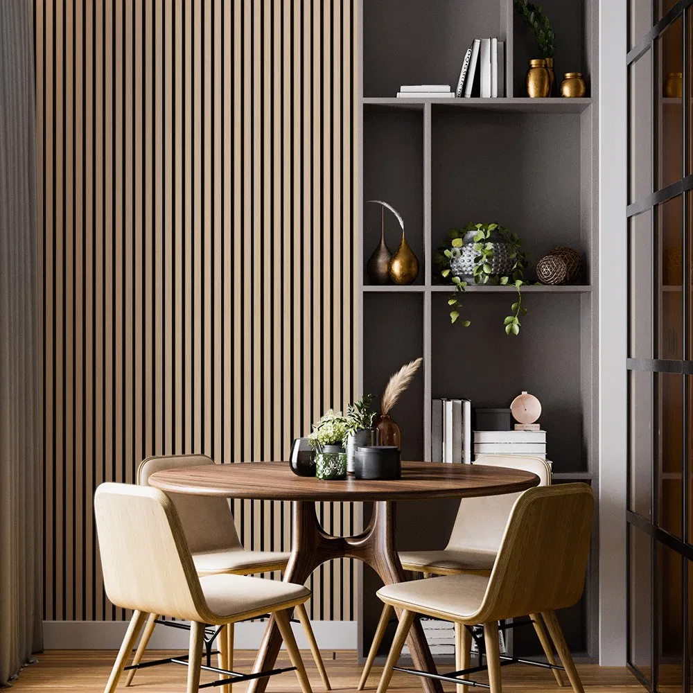 Hot Selling Soundproof Slat Wall Panels Polyster Fiber MDF Wooden Slat Acoustic Panel