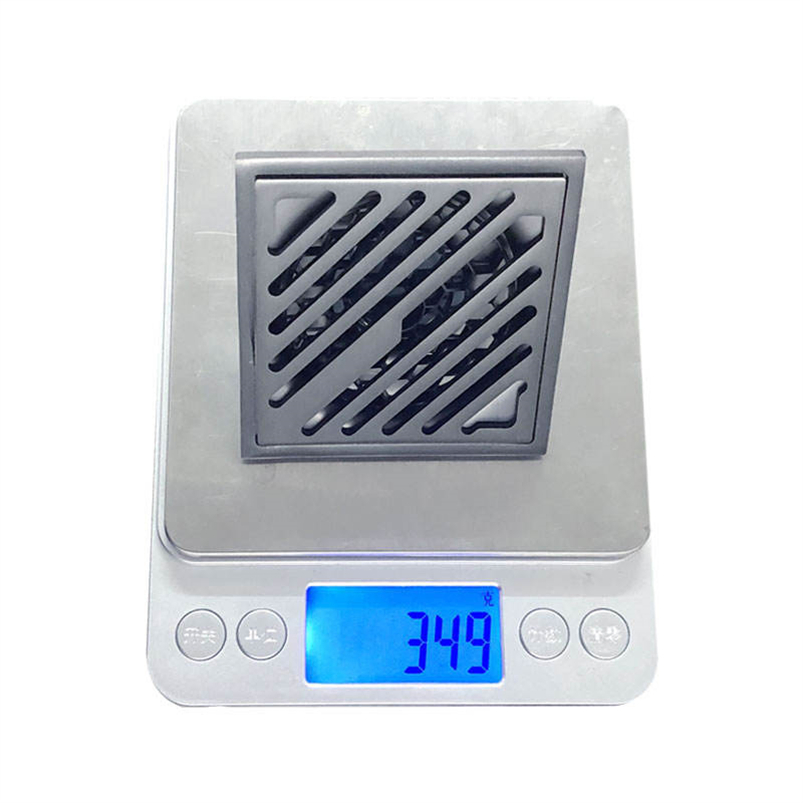 Modern Gray Bathroom Shower Floor Drain: 4 Inch Square Deodorant, 304 Stainless Steel, Electroplated Surface Treatment