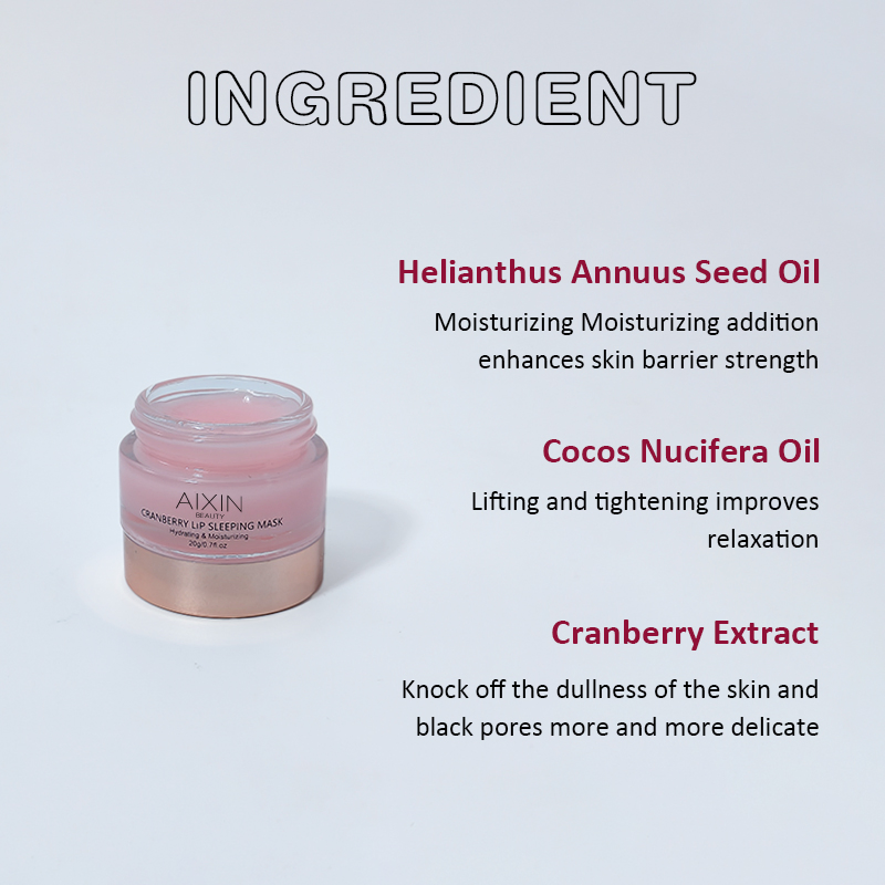 Beauty Cosmetics Lip Care Nourish Hydrate Moisturizer Cranberry Lip Sleeping Mask