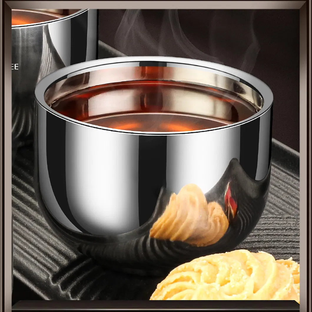 Heat Resistant Stong Stainless Steel Cup Shap Metal Soup Bowl