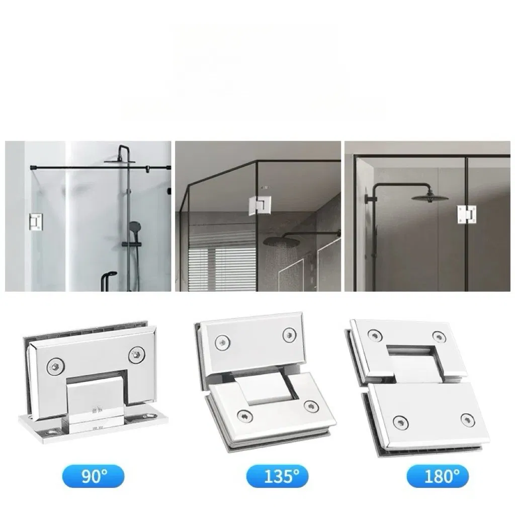Stainless Steel Door Hinge for Shower Room Door Glass to Glass 180 Degree Manufacturer