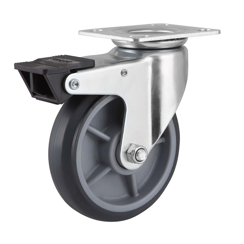 Silent Swivel Customizable Material Flat Plate Swivel & Fixed Galvanized Furniture Polyurethan Wheel Caster Wheel
